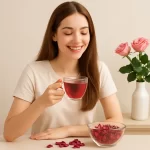 Girl-Sipping-Rose-Tea